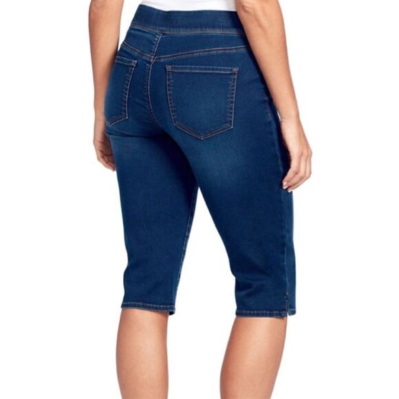 Gloria Vanderbilt 6P Avery Pull On Capris Color: dark wash - Picture 9 of 11